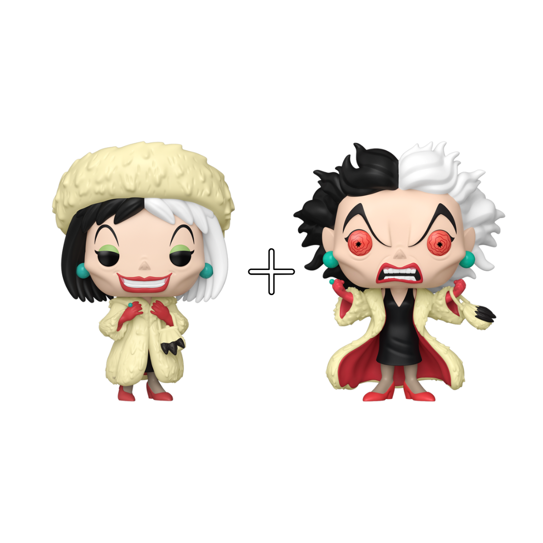 Bundle Funko Pops - Disney - 101 Dalmatians - Cruella de Vil - (Standard + Chase)