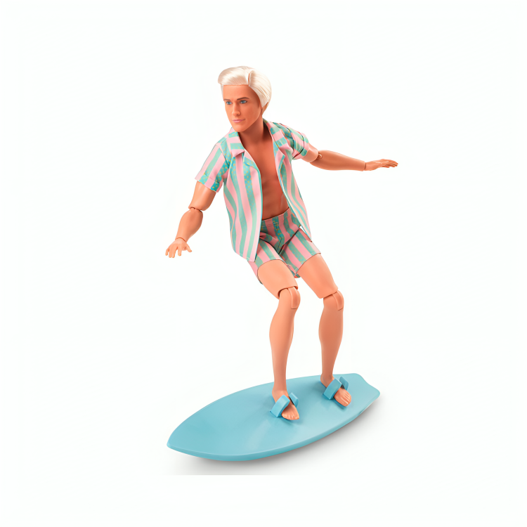 Boneca - Barbie - Barbie The Movie - Ken Wearing Pastel Striped Beach Matching Set