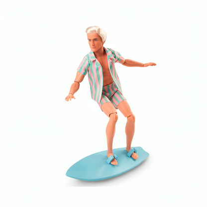 Boneca - Barbie - Barbie The Movie - Ken Wearing Pastel Striped Beach Matching Set