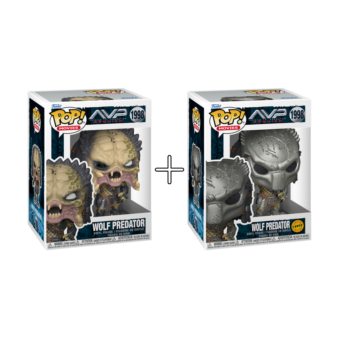 Bundle Funko Pops - Aliens vs. Predator Requiem - Wolf Predator (Standard + Chase)