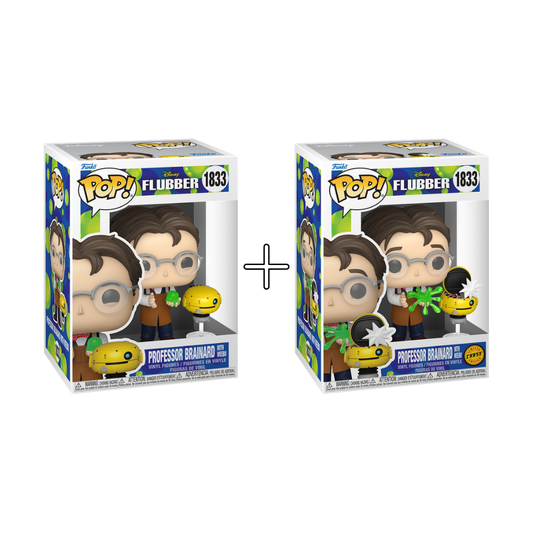  Bundle Funko Pops - Disney - Flubber - Professor Brainard with Weebo (Standard + Chase) 