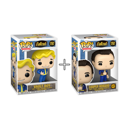 Bundle Funko Pops - Fallout - Vault Boy e Cooper Howard (Standard + Chase)
