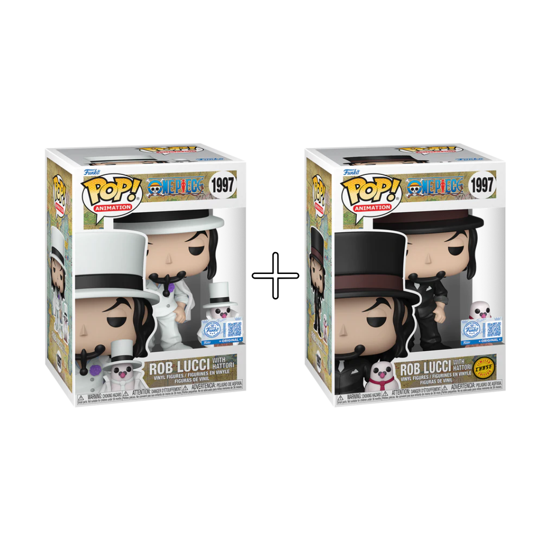 Bundle Funko Pops - One Piece - Rob Lucci with Hattori (Standard + Chase)
