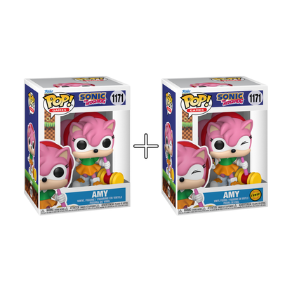 Bundle Funko Pops - Sonic the Hedgehog - Amy (Standard + Chase)