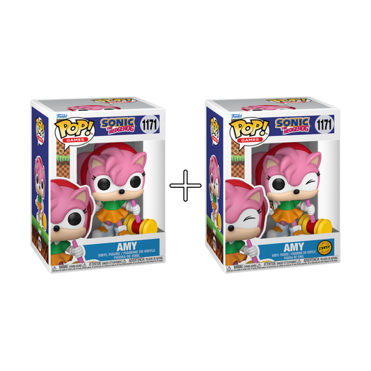 Bundle Funko Pops - Sonic the Hedgehog - Amy (Standard + Chase)