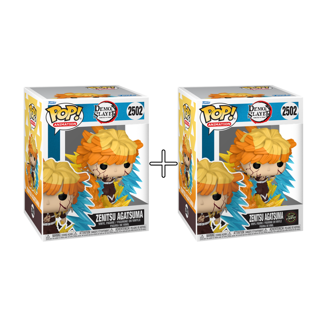 Bundle Funko Pops Premium - Demon Slayer - Zenitsu Agatsuma GITD (Standard + Chase) 