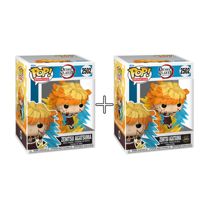 Bundle Funko Pops Premium - Demon Slayer - Zenitsu Agatsuma GITD (Standard + Chase) 