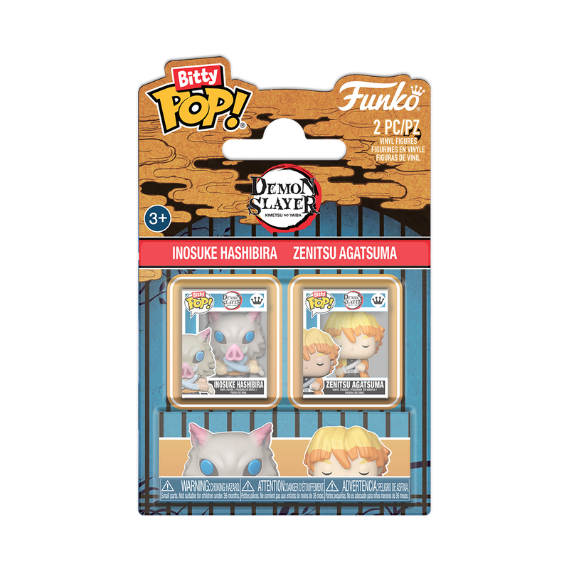 Funko Bitty Pop 2 Pack - Demon Slayer - Inosuke Hashibira e Zenitsu Agatsuma