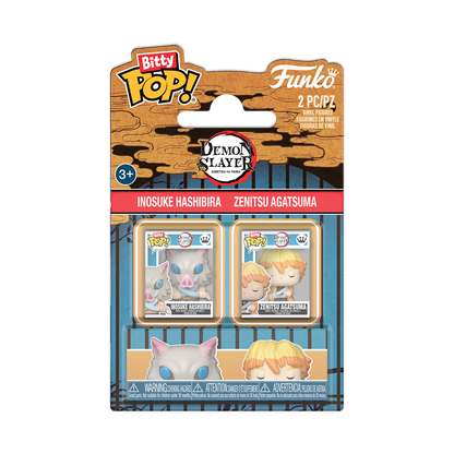Funko Bitty Pop 2 Pack - Demon Slayer - Inosuke Hashibira e Zenitsu Agatsuma