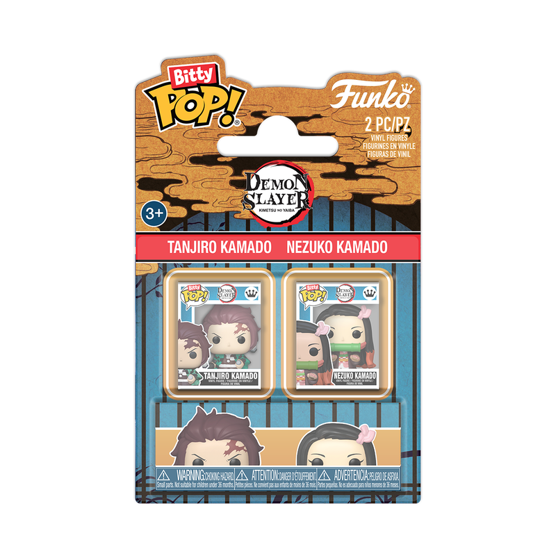  Funko Bitty Pop 2 Pack - Demon Slayer - Tanjiro Kamado e Nezuko Kamado