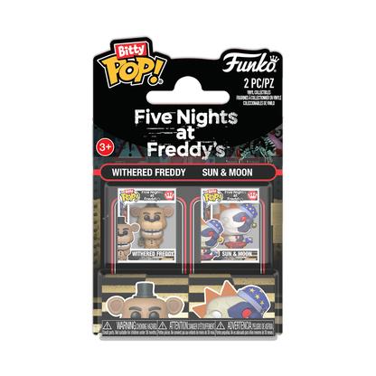Funko Bitty Pop 2 Pack - Five Nights at Freddy's - Withered Fred e Sun & Moon