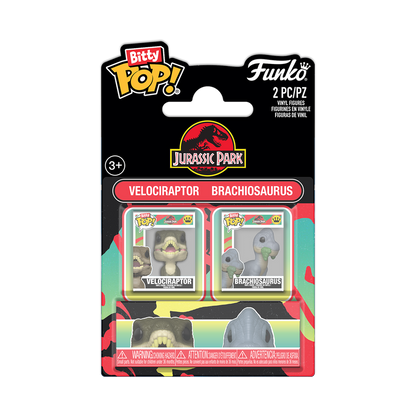 Funko Bitty Pop 2 Pack - Jurassic Park - Velociraptor e Brachiosaurus