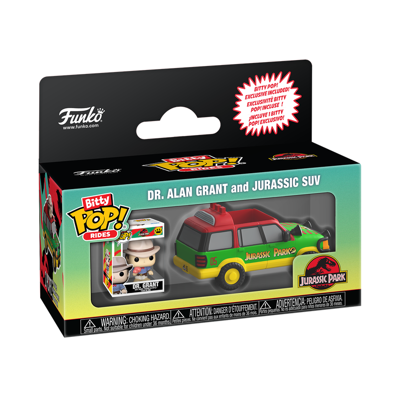 Funko Bitty Pop Rides - Jurassic Park - Dr. Alan Grant and Jurassic Suv