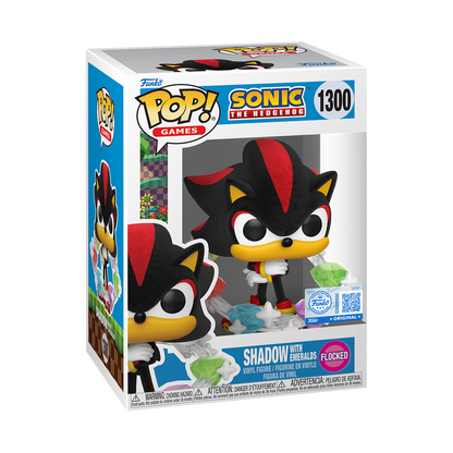  Funko Pop - Sonic the Hedgehog - Shadow with Emeralds Flocked (Special Edition)