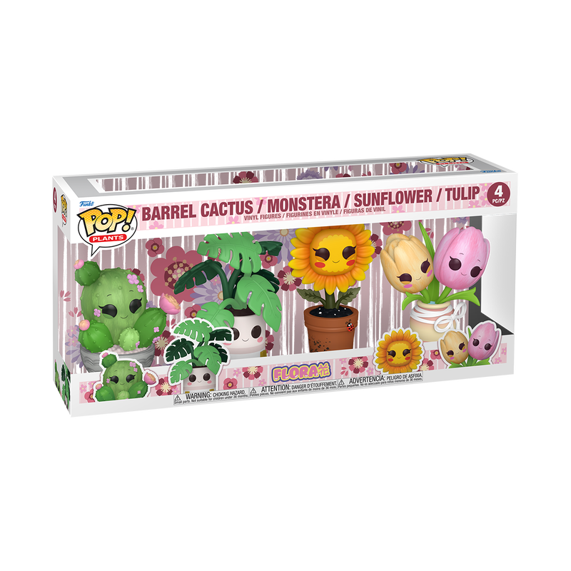 Funko Pop 4 Pack - Flora - Barrel Cactus / Monstera / Sunflower / Tulip