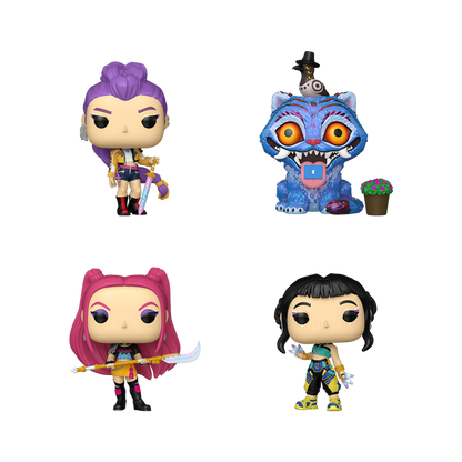 Funko Pop 4 Pack - K-Pop Demon-Hunters - Zoey / Mira / Rumi / Derpy Tiger with Sussie Bird