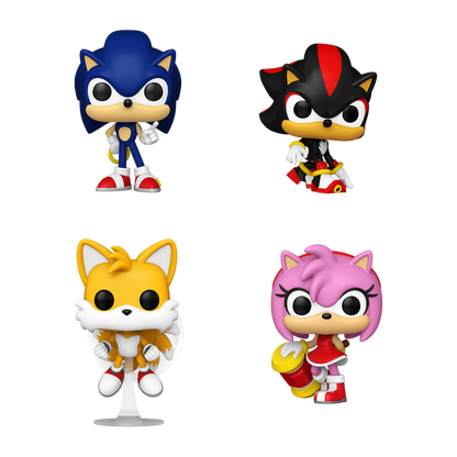 Funko Pop 4 Pack - Sonic The Hedgehog - Sonic with Ring  Tails  Amy  Shadow (GITD)