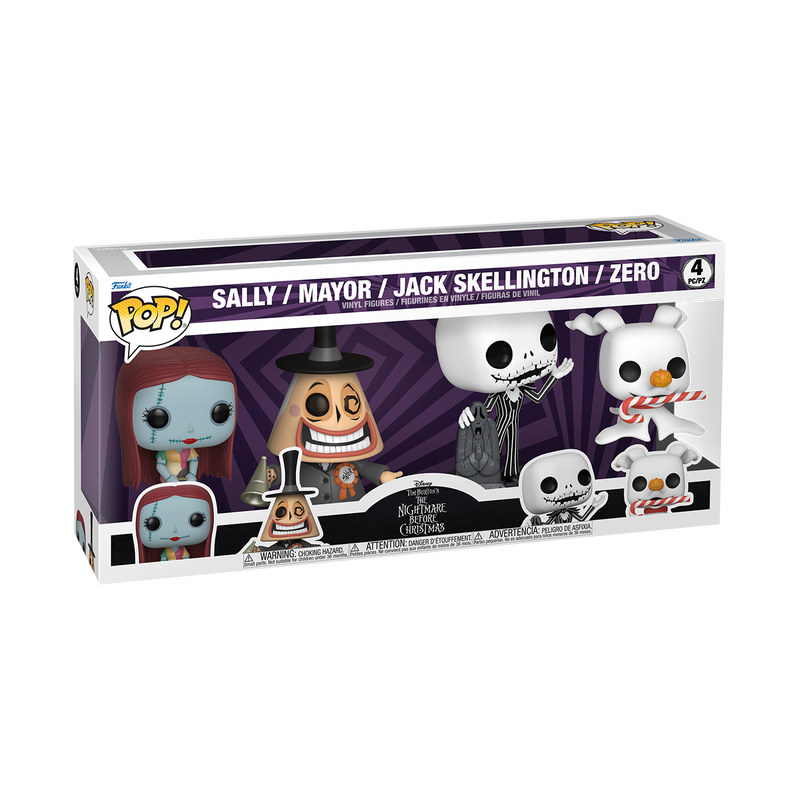 Funko Pop 4 Pack - The Nightmare Before Christmas - Sally  Mayor  Jack Skellington  Zero