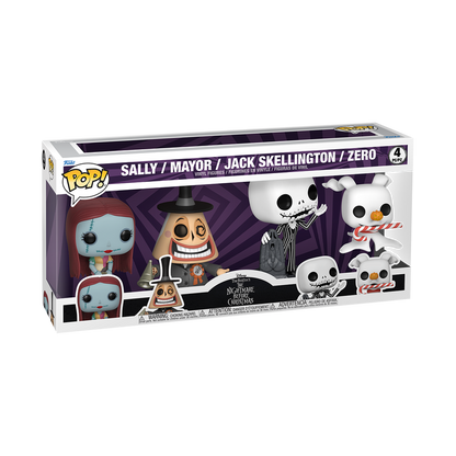 Funko Pop 4 Pack - The Nightmare Before Christmas - Sally  Mayor  Jack Skellington  Zero