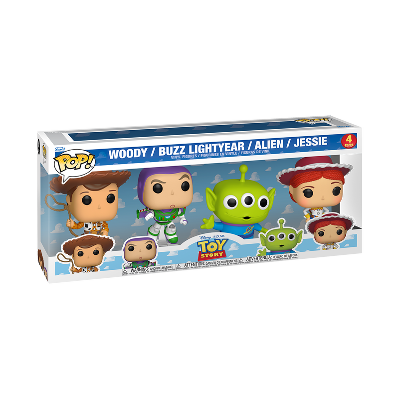 Funko Pop 4 Pack - Toy Story - Woody  Buzz Lightyear  Alien  Jessie
