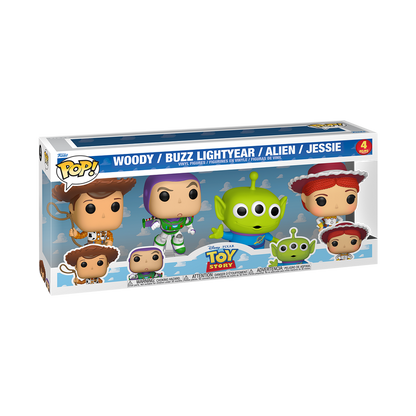 Funko Pop 4 Pack - Toy Story - Woody  Buzz Lightyear  Alien  Jessie