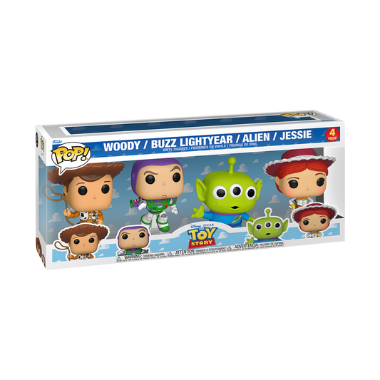 Funko Pop 4 Pack - Toy Story - Woody  Buzz Lightyear  Alien  Jessie