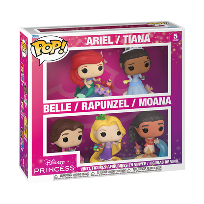 Funko Pop 5 Pack - Disney Princess - Ariel / Tiana / Belle / Rapunzel / Moana