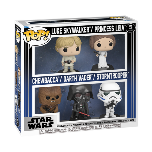 Funko Pop 5 Pack - Star Wars - Luke Skywalker  Princess Leia  Chewbacca  Darth Vader  Stormtrooper