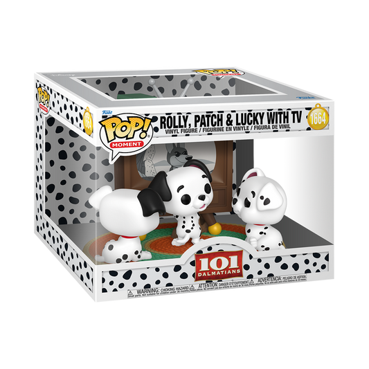 Funko Pop Moment - Disney - 101 Dalmatians - Rolly, Patch & Lucky with TV