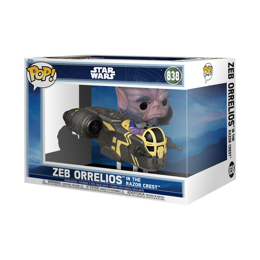 Funko Pop Rides - Star Wars The Mandalorian and Grogu - Zeb Orrelios in the Razor Crest