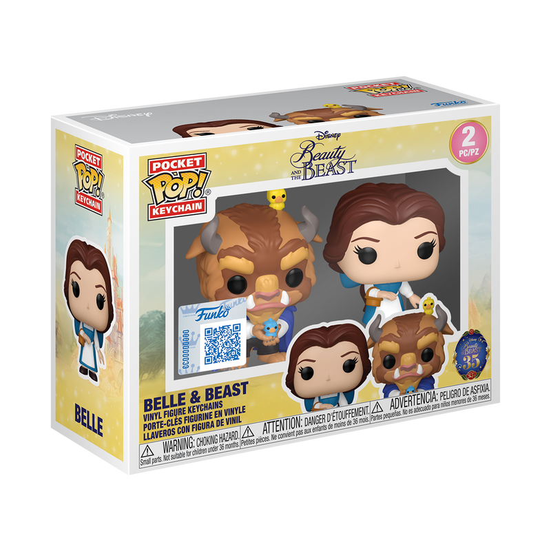 Pocket Pop Keychain - Disney - Beauty and the Beast - Belle & Beast
