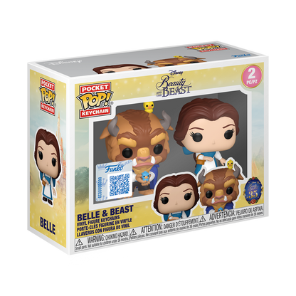 Pocket Pop Keychain - Disney - Beauty and the Beast - Belle & Beast