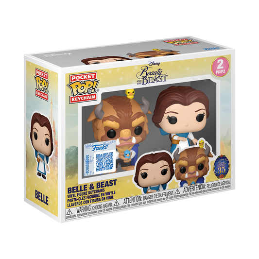 Pocket Pop Keychain - Disney - Beauty and the Beast - Belle & Beast